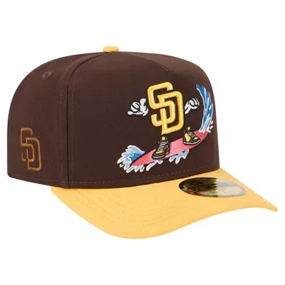 MLB Dark Brown/Yellow San Diego Padres Cartoon A-Frame 59FIFTY Fitted Hat by New Era