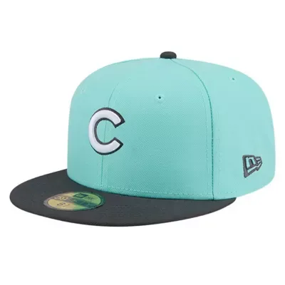 MLB Turquoise/Charcoal Chicago Cubs Two-Tone Color Pack 59FIFTY Fitted Hat by New Era