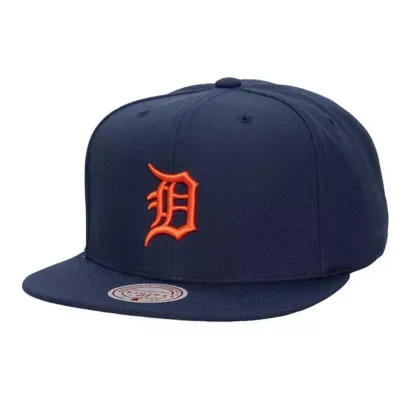 MLB Detroit Tigers Side Logo Snapback Hat by Mitchell & Ness