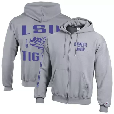 NCAA LSU Tigers Varsity Powerblend Full-Zip Fleece Hoodie