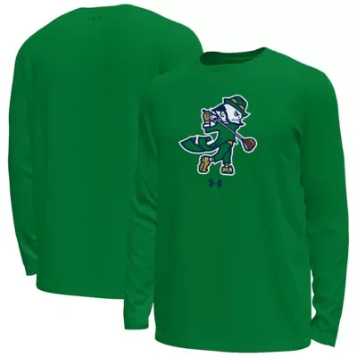 NCAA Notre Dame Fighting Irish Golf Leprechaun Tech Stretch Long Sleeve T-Shirt by Under Armour
