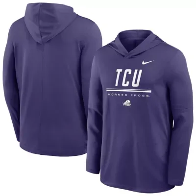 NCAA TCU Horned Frogs 2026 Sideline Dri-FIT Lightweight Hooded Top by Nike