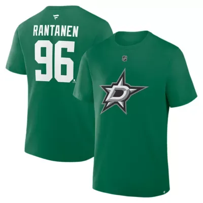 NHL Mikko Rantanen Dallas Stars Authentic Stack Name & Number T-Shirt by Fanatics