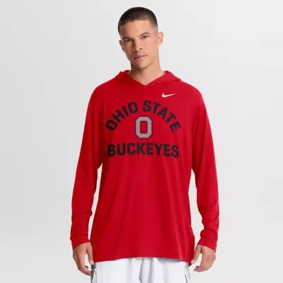 NCAA Ohio State Buckeyes Primetime Arch Tri-Blend Dri-FIT Long Sleeve Hooded T-Shirt by Nike