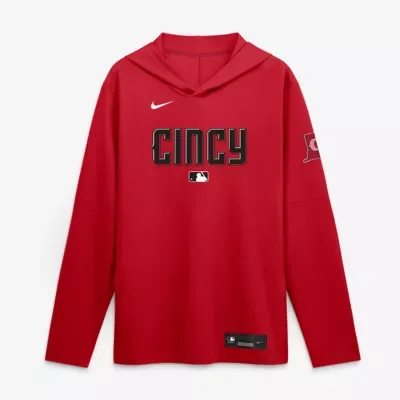 MLB Cincinnati Reds 2026 City Connect Dri-FIT Long Sleeve Hooded T-Shirt by Nike