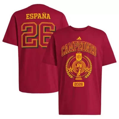 Soccer National Teams Spain National Team 2026 FIFA World Cup Trophy T-Shirt by adidas
