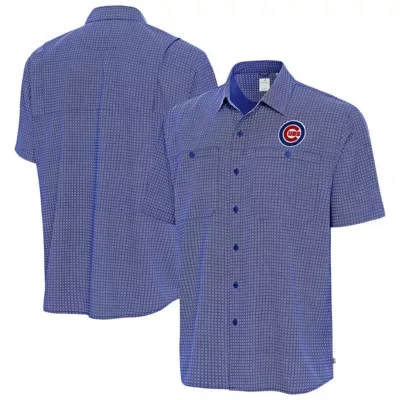 MLB Chicago Cubs Mosaic Button-Up Shirt by Antigua