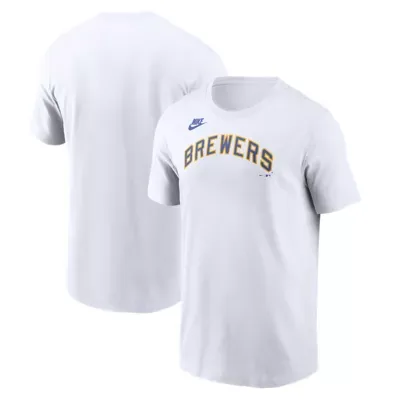 MLB Milwaukee Brewers Cooperstown Collection Wordmark T-Shirt by Nike