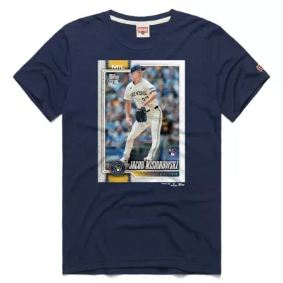 MLB Jacob Misiorowski Milwaukee Brewers Topps Baseball Card Tri-Blend T-Shirt by Homage
