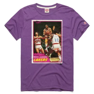 NBA Magic Johnson Los Angeles Lakers Topps Trading Card Player Tri-Blend T-Shirt by Homage