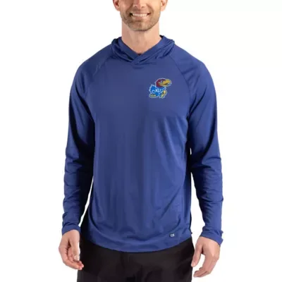 NCAA Kansas Jayhawks Prospect Recycled Featherlight Stretch Hoodie by Cutter & Buck