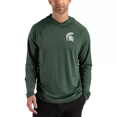 NCAA Michigan State Spartans Prospect Recycled Featherlight Stretch Hoodie by Cutter & Buck