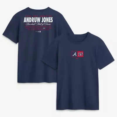 MLB Nike Andruw Jones Atlanta Braves 2026 Hall of Fame Stats Name & Number T-Shirt by Nike