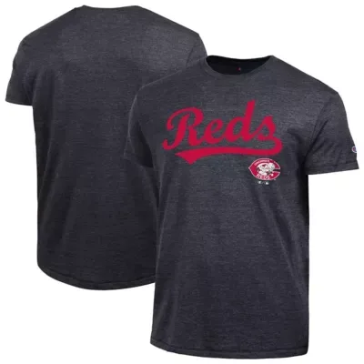 MLB Cincinnati Reds Cooperstown Wordmark Lockup Tri-Blend T-Shirt by Champion