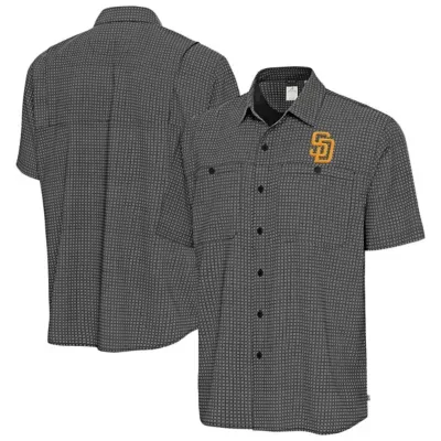 MLB San Diego Padres Mosaic Button-Up Shirt by Antigua