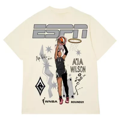 WNBA Aja Las Vegas Aces ESPN Player Graphic T-Shirt by Round21