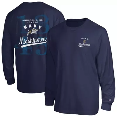 NCAA Navy Midshipmen Laminated All-Star Long Sleeve T-Shirt by Champion