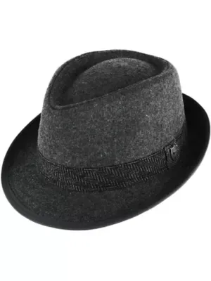 Wool Blend All Season Fedora Hat with Herringbone Band by Ascentix