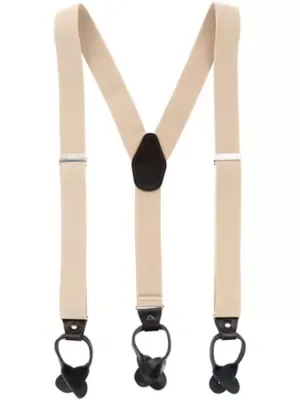 1.375 Inch Wide Solid Color Y-Back Button-End Suspenders