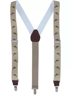 Marlin Fish Print Clip End Suspenders by Ascentix