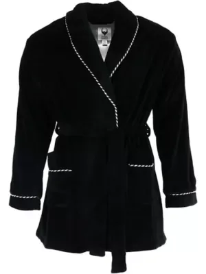 Velour Smoking Jacket with Satin Lining by Ascentix