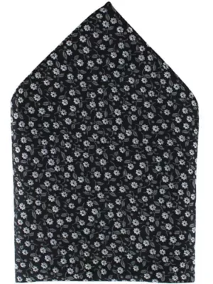 Metallic Flowers and Leaves Pocket Square by Ascentix