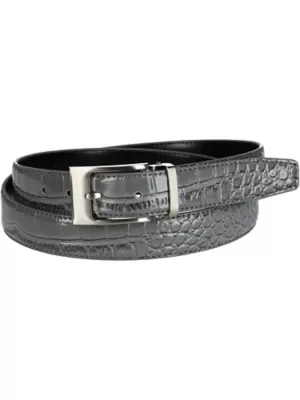 Leather Croc Print Dress Belt with Clamp on Buckle by Ctm