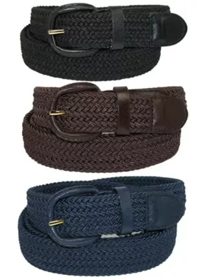 Elastic Braided Stretch Belt (pack of 3 Colors) by Ctm