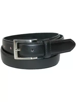 Leather Basic Dress Belt with Silver Buckle by Ctm