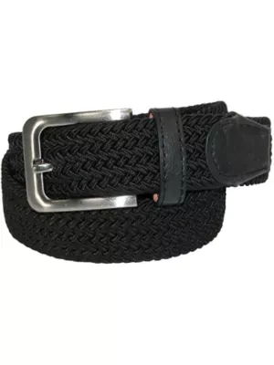 Braided Stretch Belt, Silver Buckle, Adjustable Elastic by Ctm