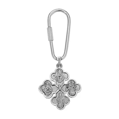 Silver Tone Fourway Cross Key Chain by Symbols of Faith