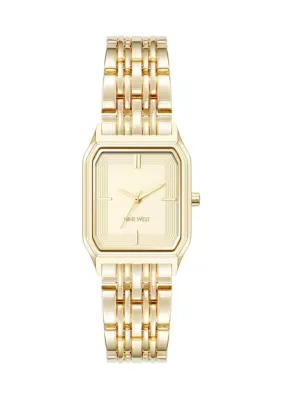 Quartz Square Gold-Tone Alloy Metal Bracelet Watch by Nine West