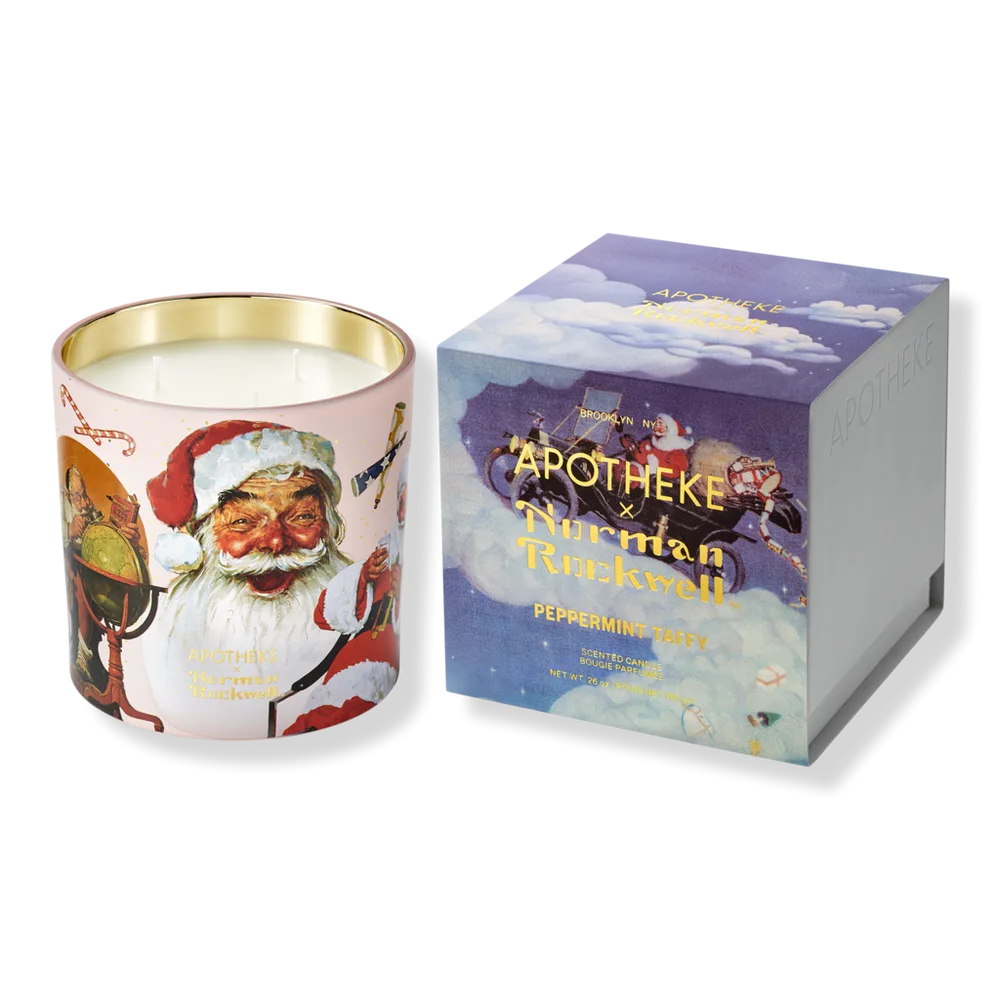 Peppermint Taffy Norman Rockwell Scented Candle - 26 oz (3-Wick Candle) by Apotheke