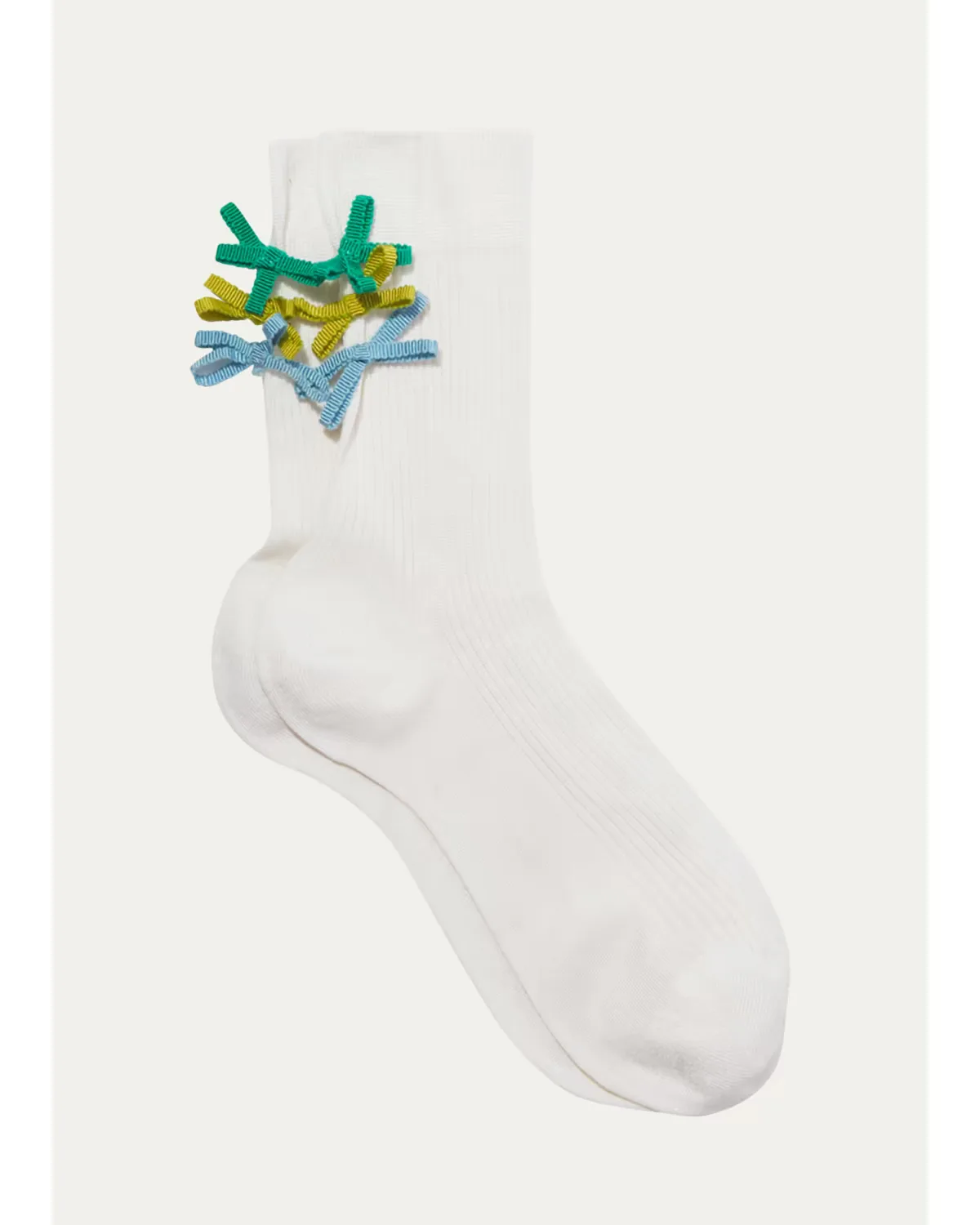 Isla Bow-Embellished Ribbed Crew Socks by Maria La Rosa