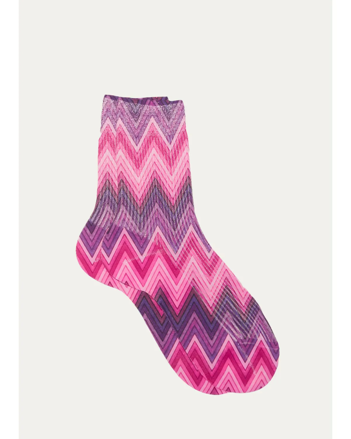 Optical Zigzag-Print Crew Socks by Maria La Rosa