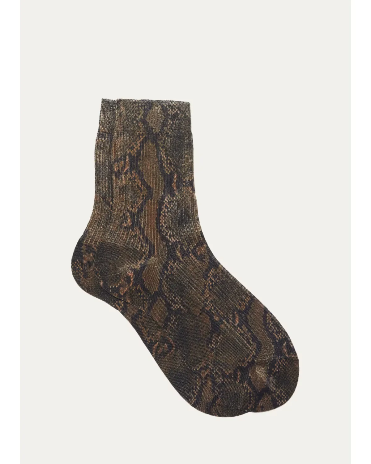 Wild Snakeskin-Print Crew Socks by Maria La Rosa