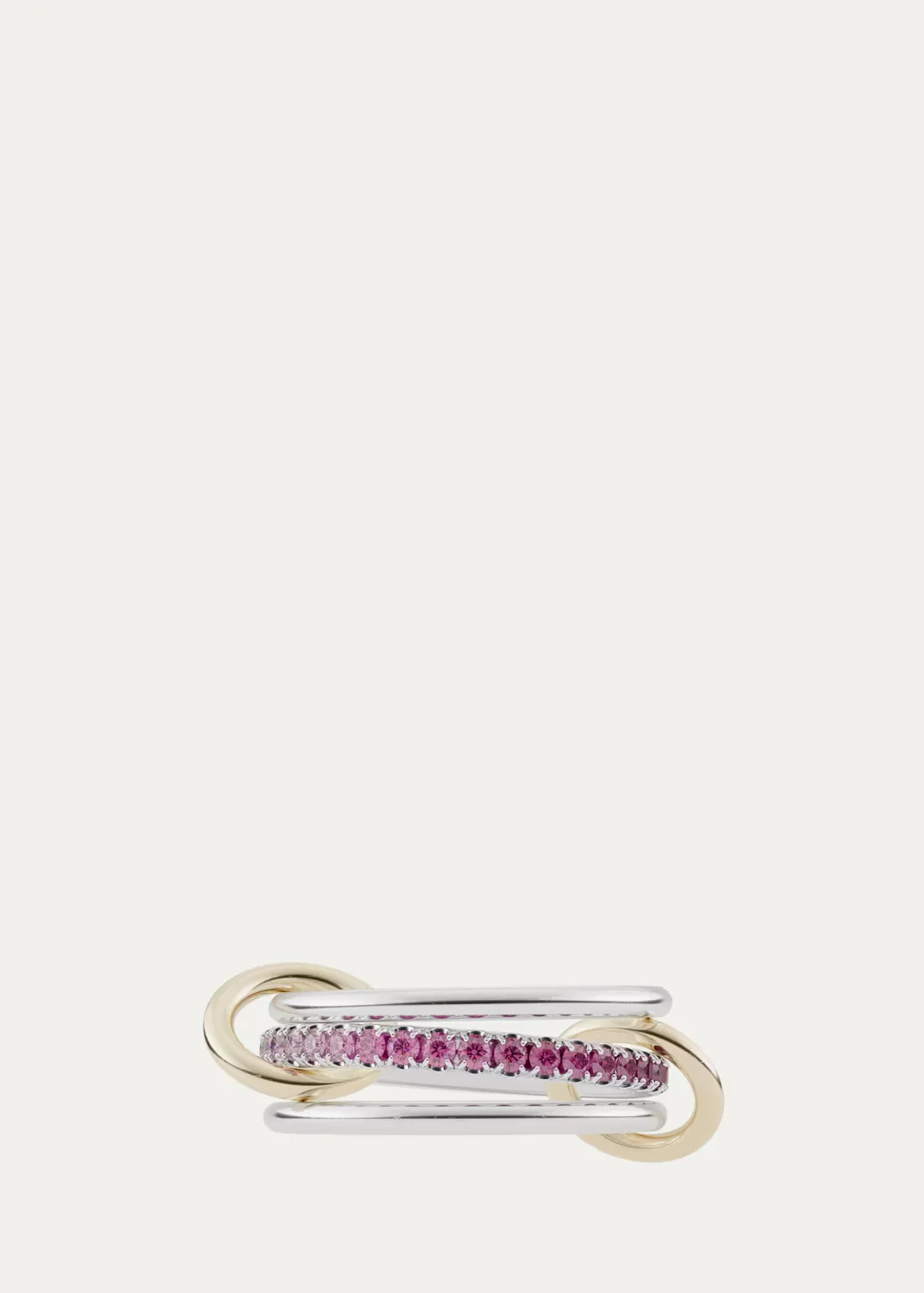 Tigris Silver and 18K Gold Pink Ombre Ring