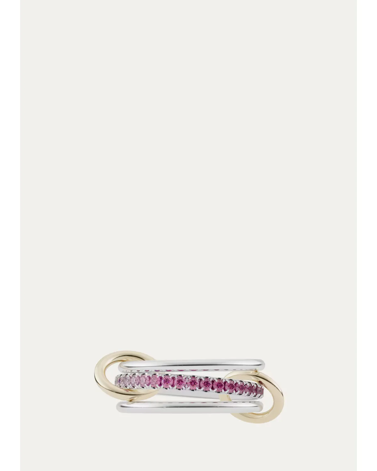 Tigris Silver and 18K Gold Pink Ombre Ring