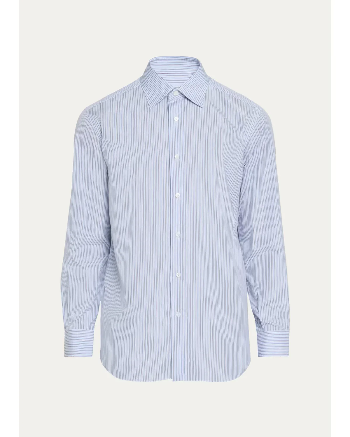 Fine-Stripe Cotton Sport Shirt by Brioni