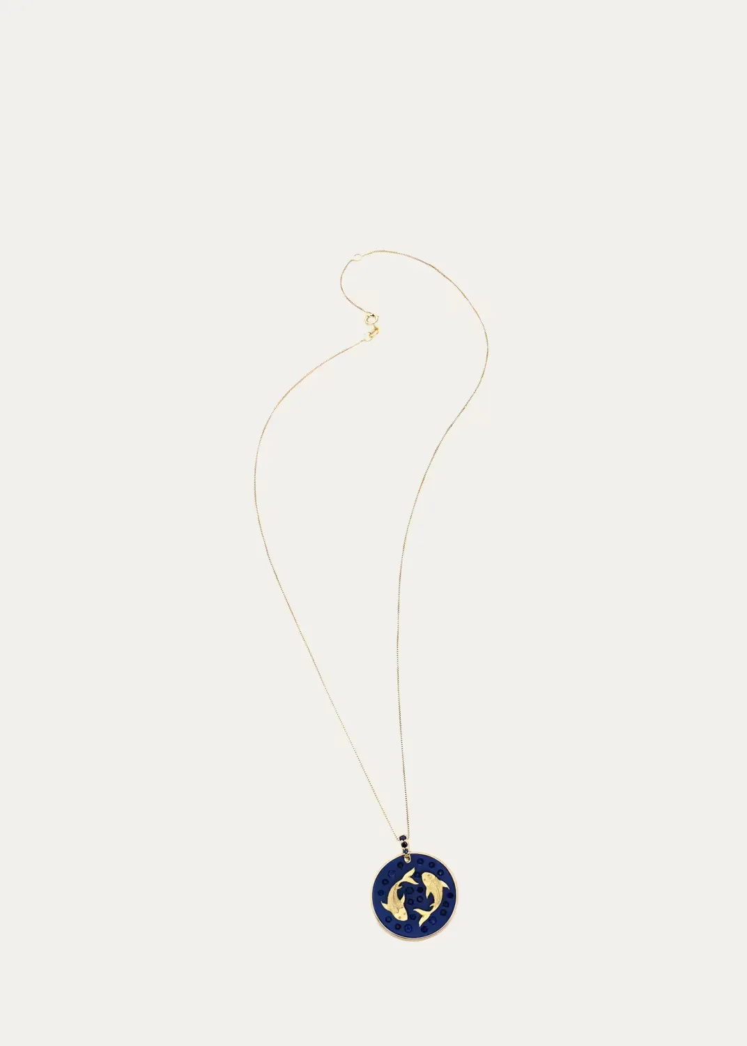 18K Yellow Gold Pisces Pendant Necklace by FARAONE MENNELLA by R.F.M.A.S.
