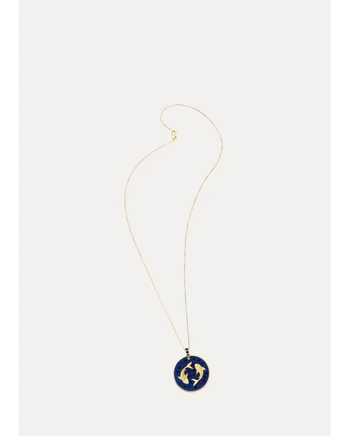 18K Yellow Gold Pisces Pendant Necklace by FARAONE MENNELLA by R.F.M.A.S.