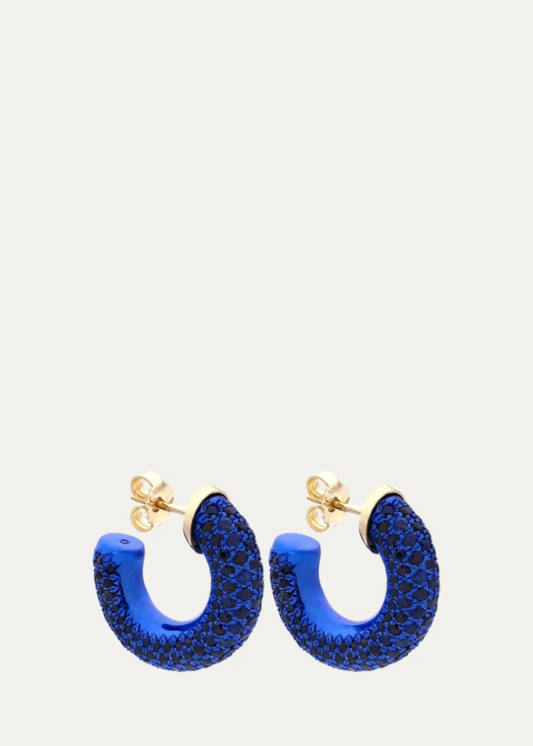 Barbarella 18K Yellow Gold & Sterling Silver Hoop Earrings by FARAONE MENNELLA by R.F.M.A.S.