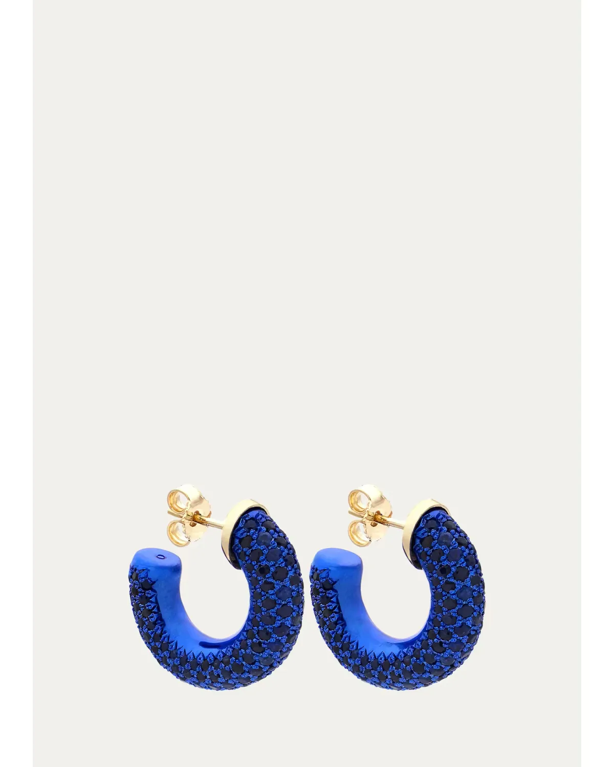 Barbarella 18K Yellow Gold & Sterling Silver Hoop Earrings by FARAONE MENNELLA by R.F.M.A.S.