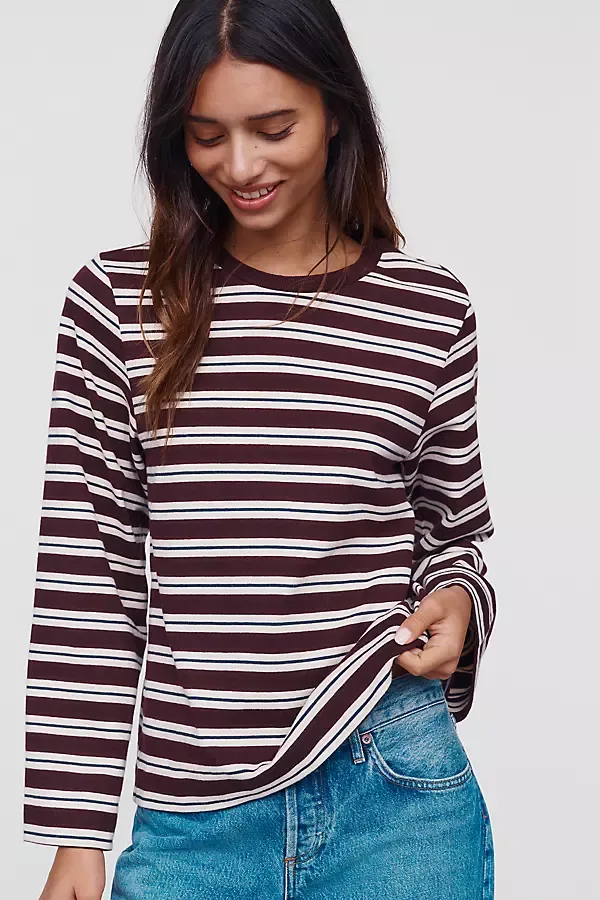 Maplewood 100% Cotton Striped Crew Neck Top by Barbour