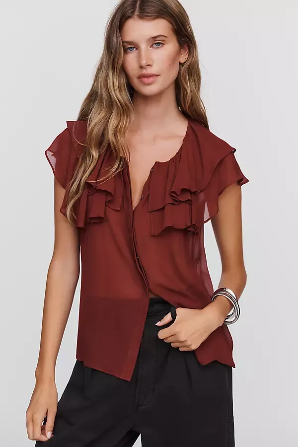 Lucia Ruffled Blouse by PAIGE
