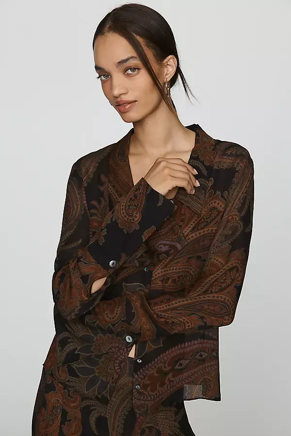Rosalinda Long-Sleeve Blouse by PAIGE
