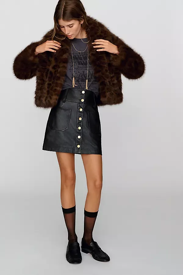 Sawyer Leather Mini Skirt by Pilcro