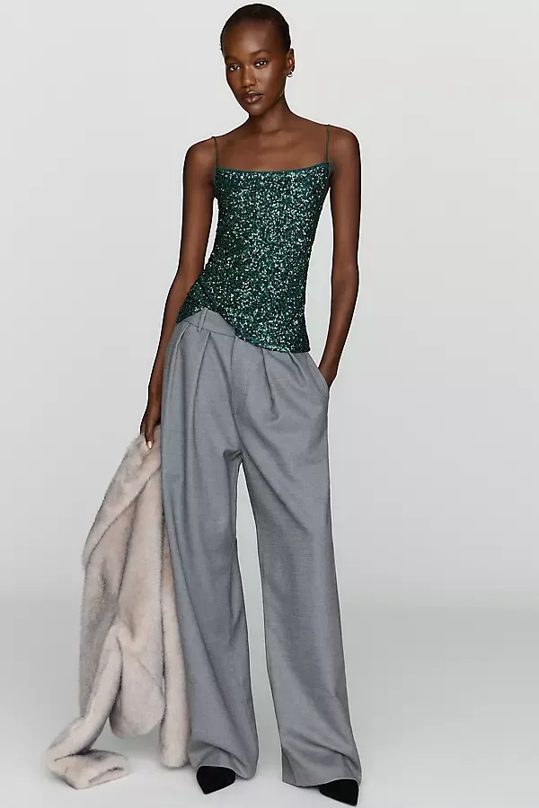 Sequin Square Neck Cami by Maeve