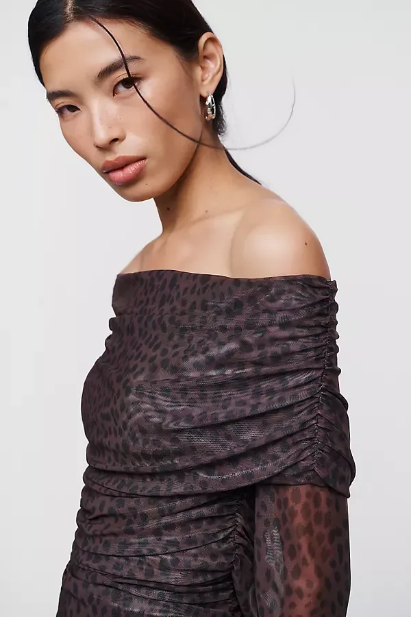 Aleda Mesh Off-Shoulder Top by Maeve