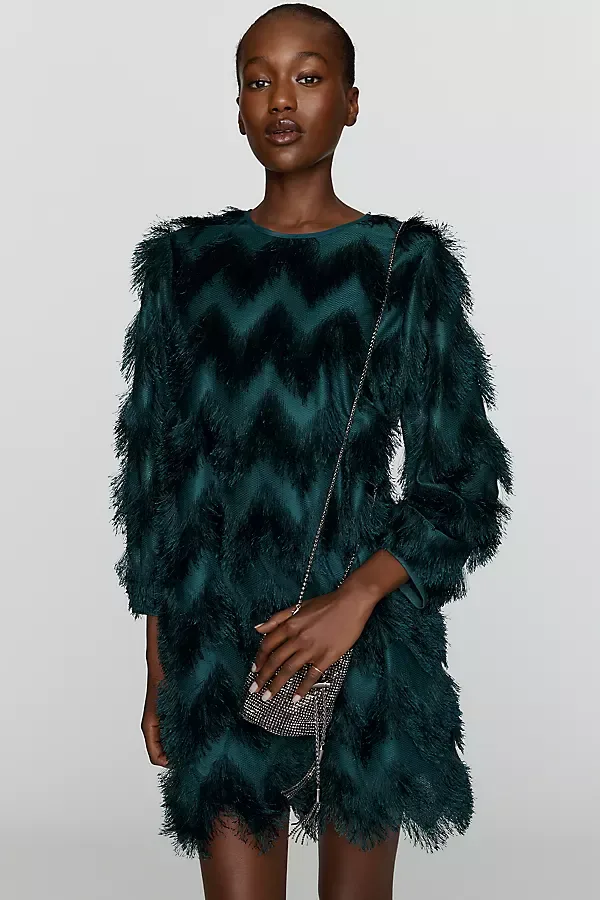 Fringed Chevron Dress by Hutch